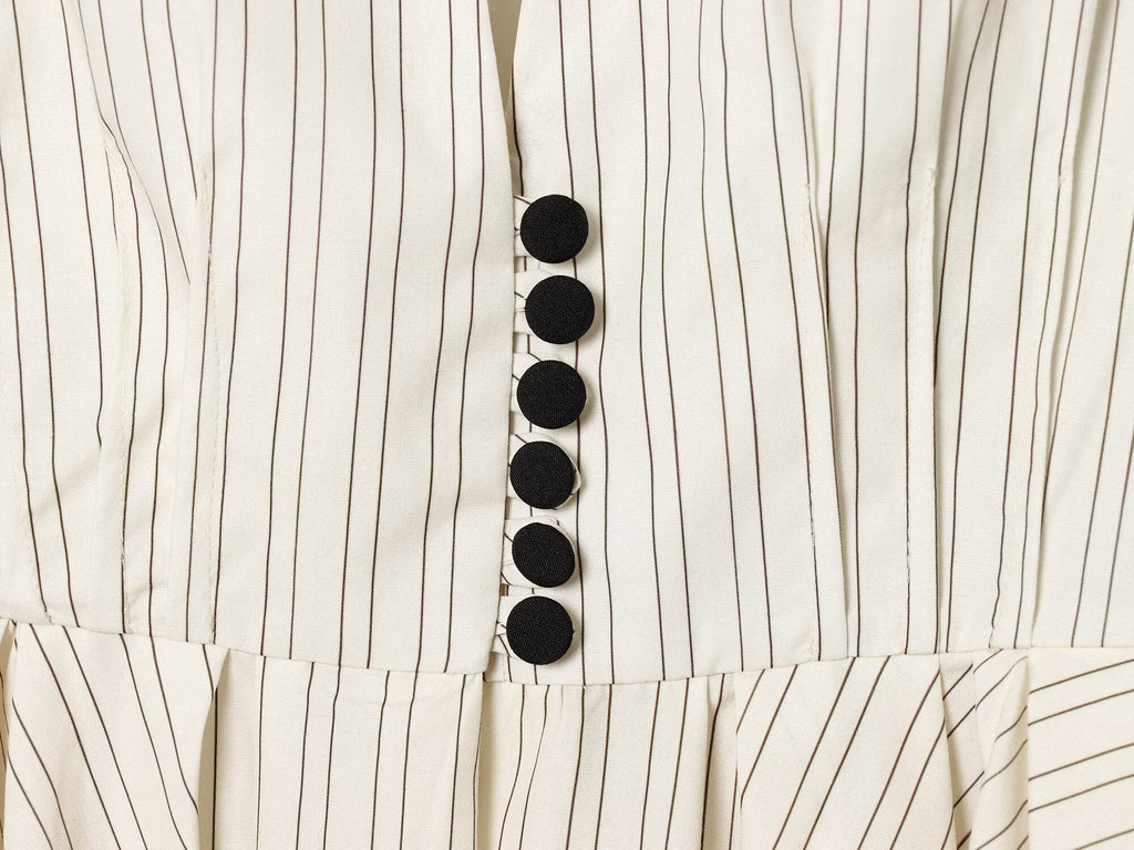 Women's short skirt style hem striped Blazer Coat