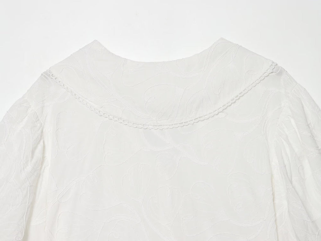 Women's Small Round Lapel Lace up Shirt