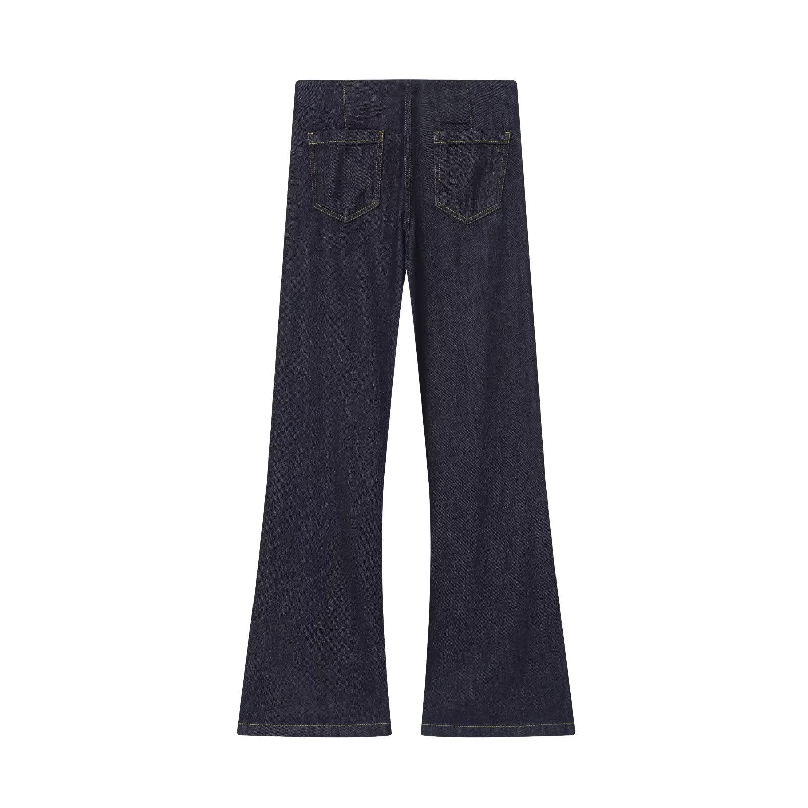 Women's new fashion loose high waisted wide leg jeans+Cowboy top