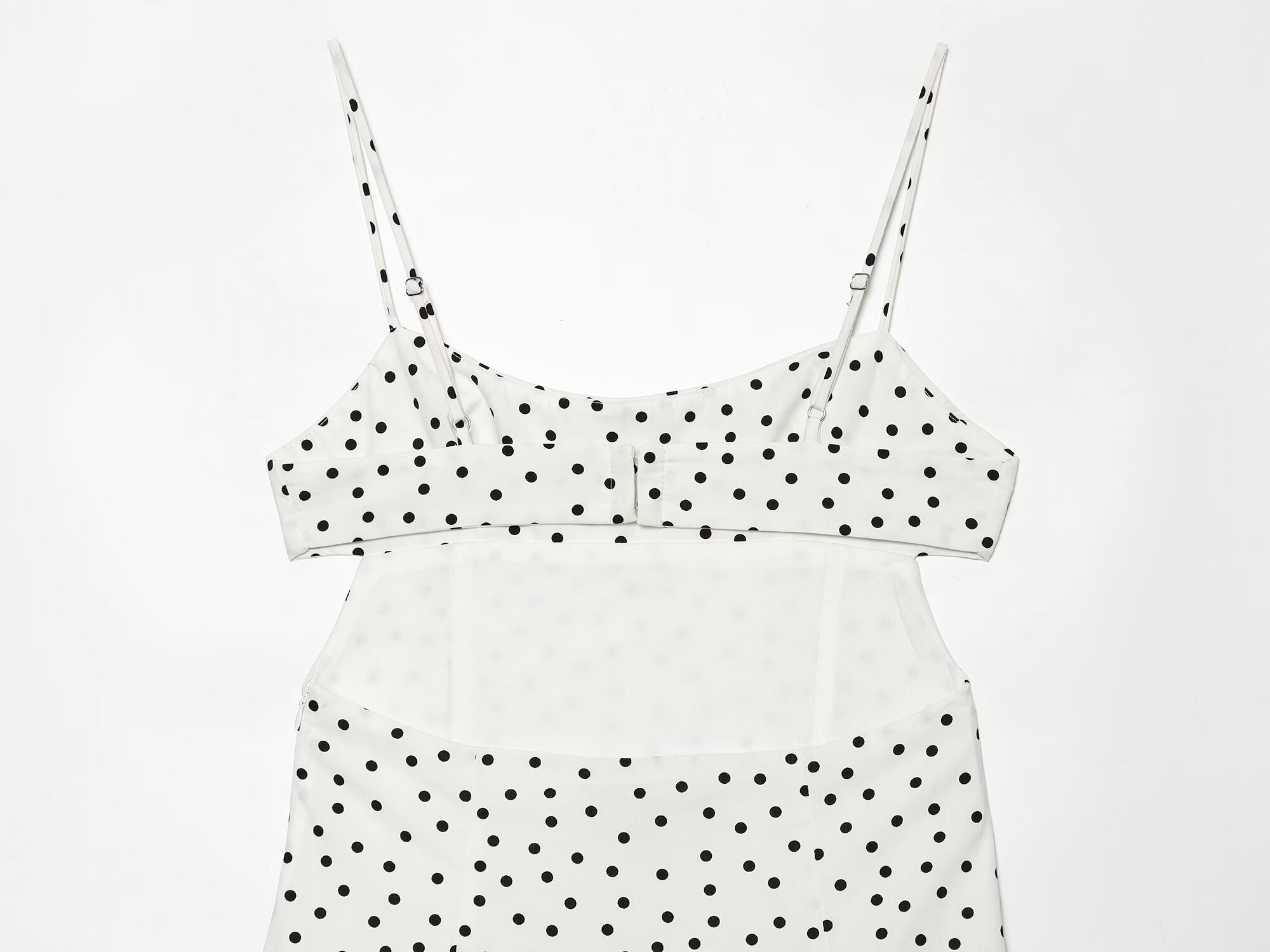 Women's polka dot suspender MIDI dress