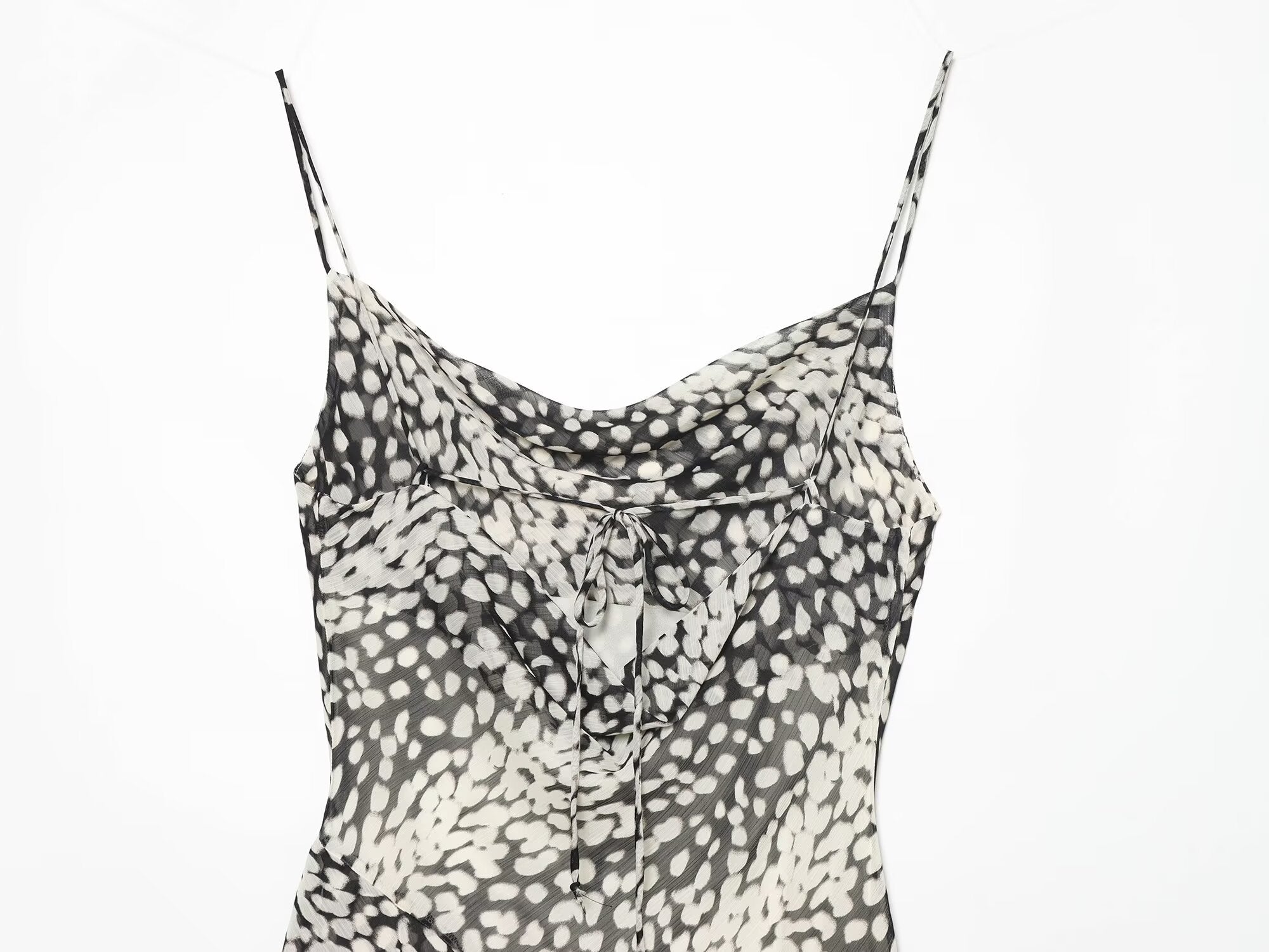 Women's asymmetric printed suspender dress