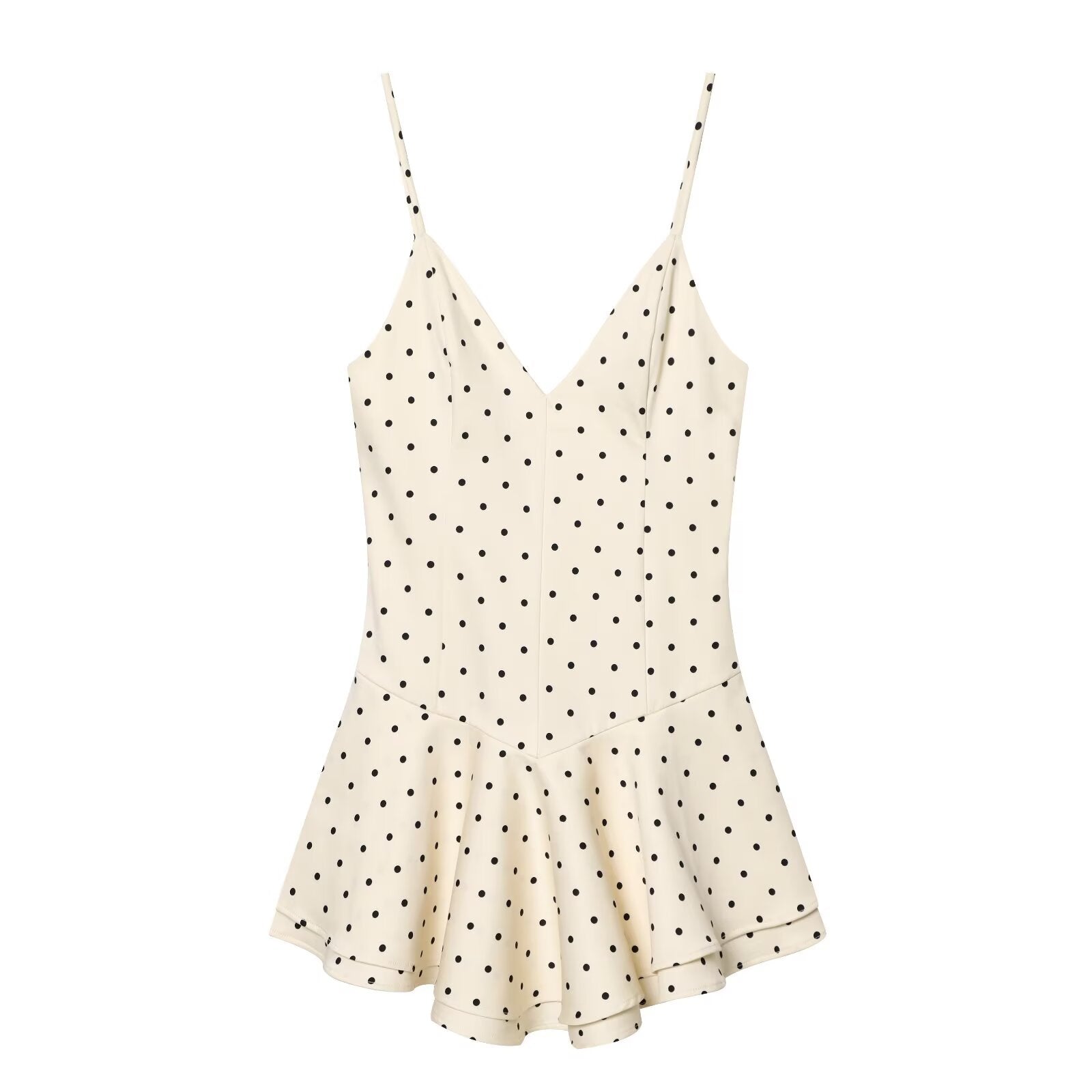 Women's short jumpsuit style polka dot dress