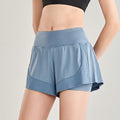 LU Women's Shorts Loose Running, Anti-exposure, Quick-drying Training Fake Two-piece Yoga Gym Hot Pants
