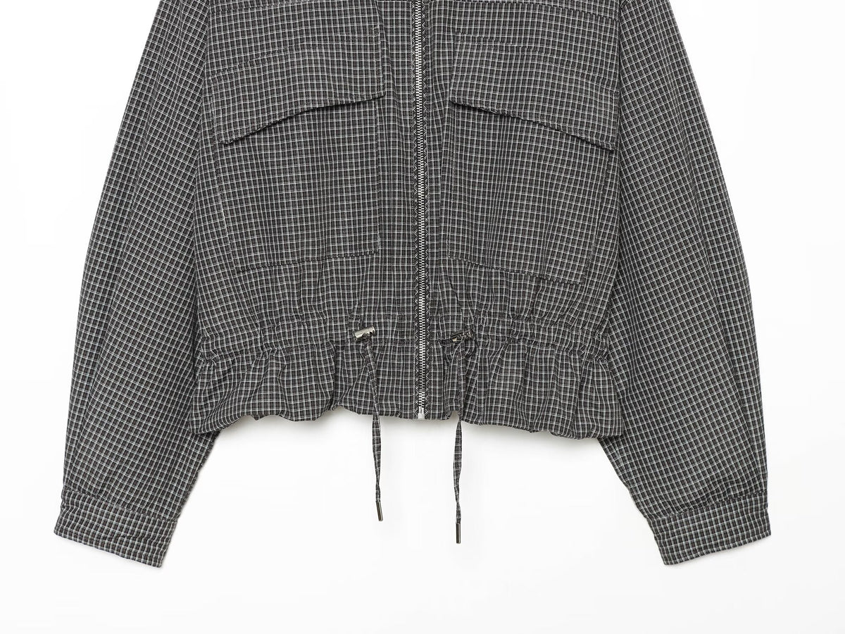 Women's plaid stand collar cotton jacket Coat