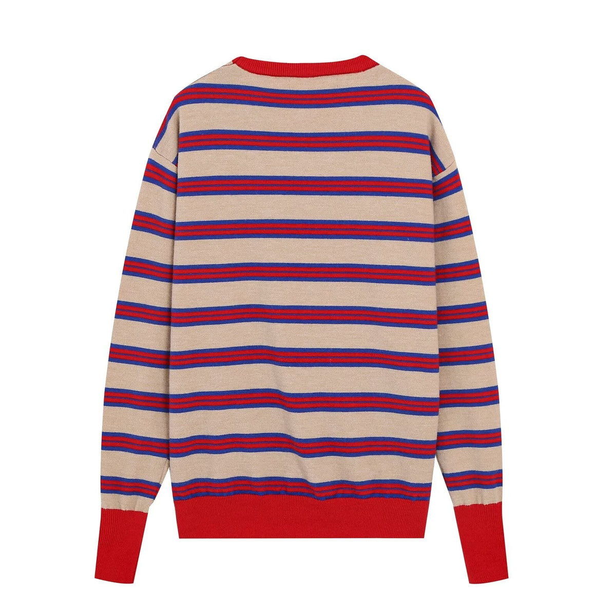 Women's soft striped wool blend knit sweater