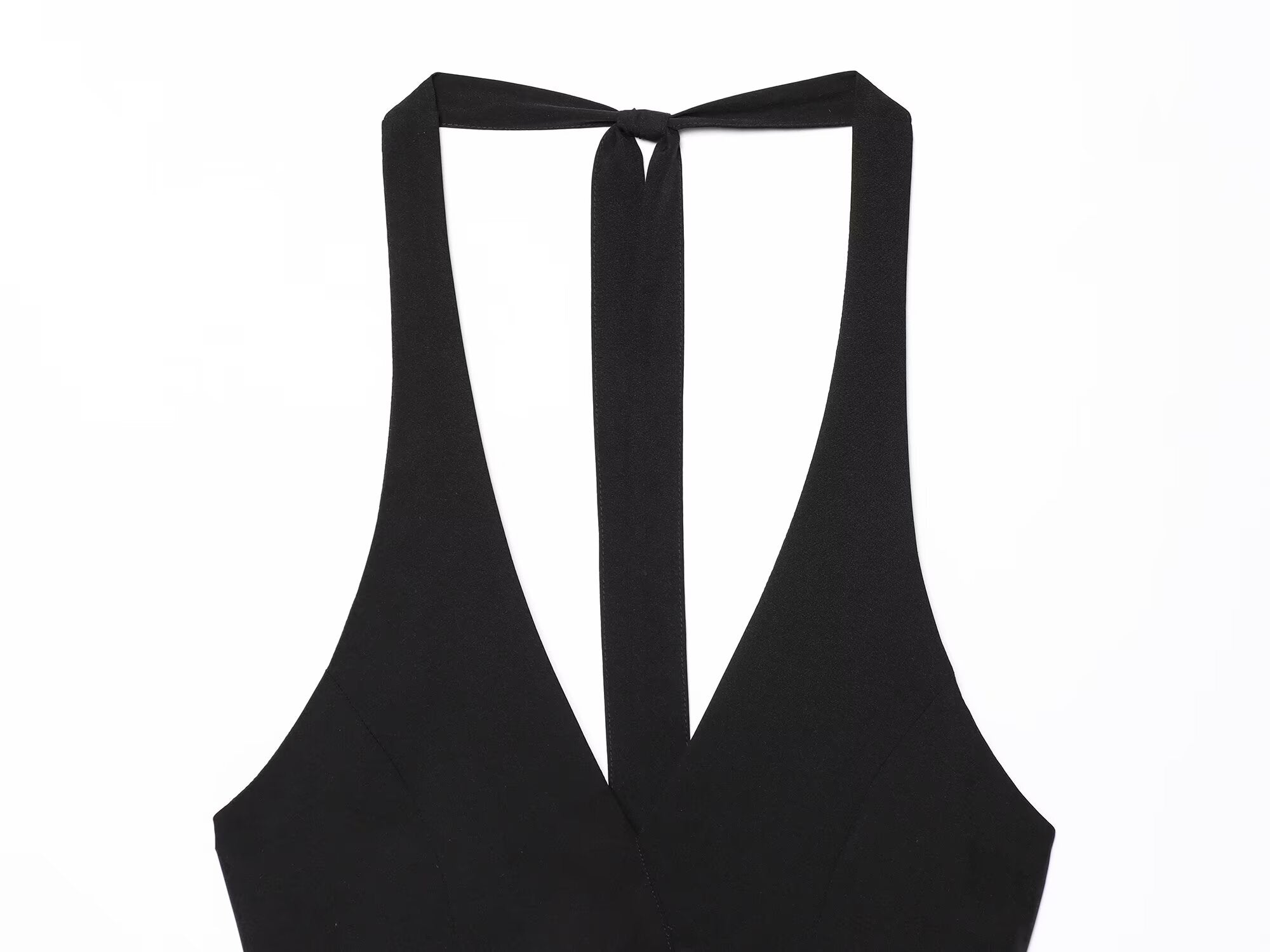 Women's new fashion backless polka dot printed halter neck suspender top