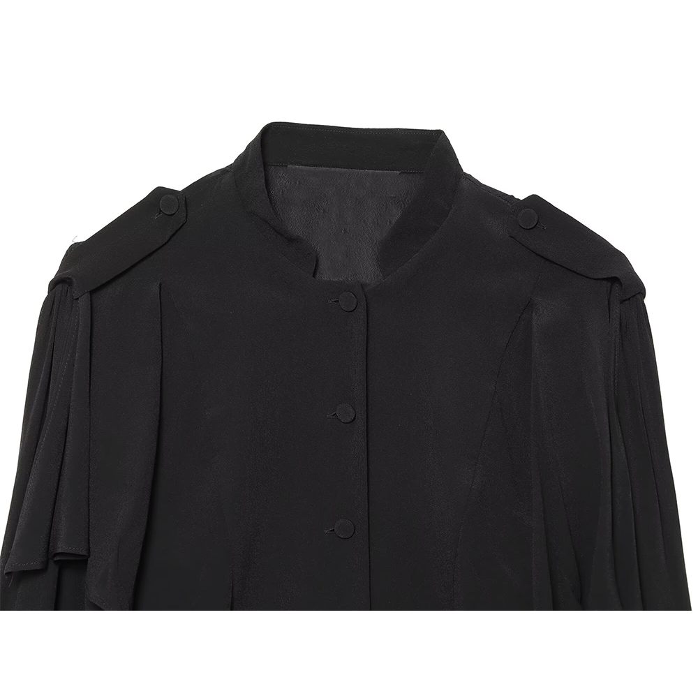 Women's casual short high O Neck shirt