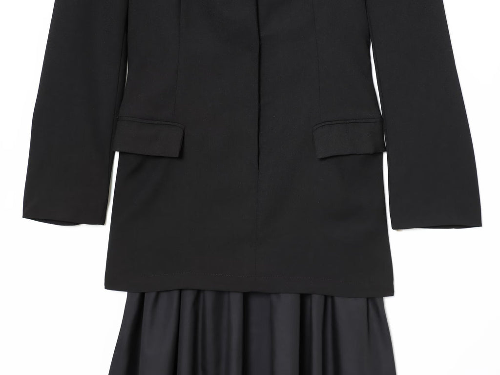 Women's new fashion splicing Suit style MIDI dress