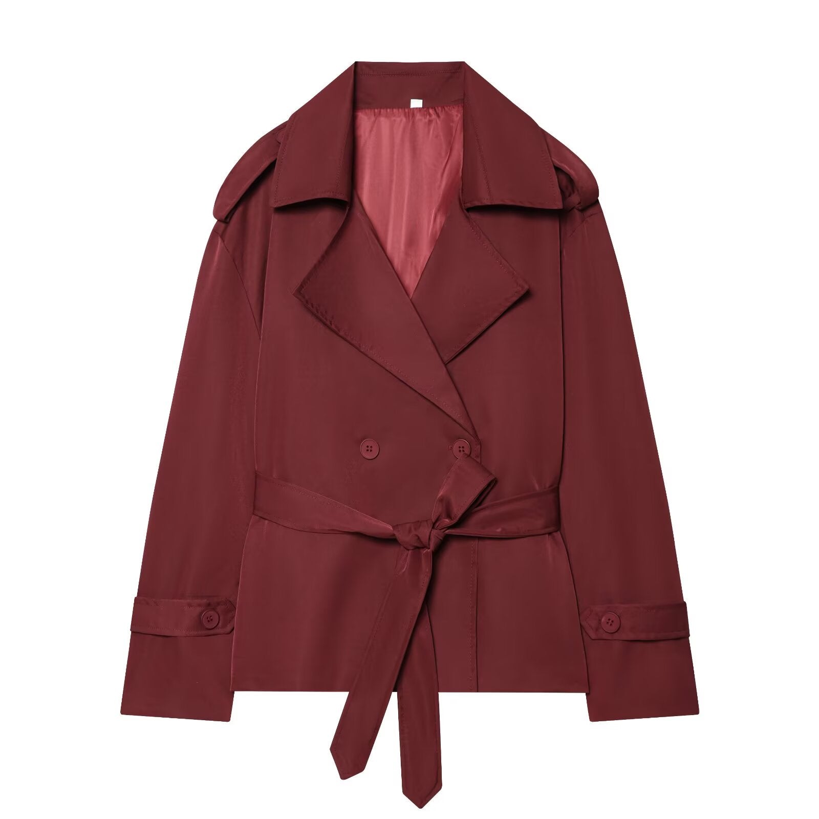 Women's with Belt short double breasted windbreaker Coat