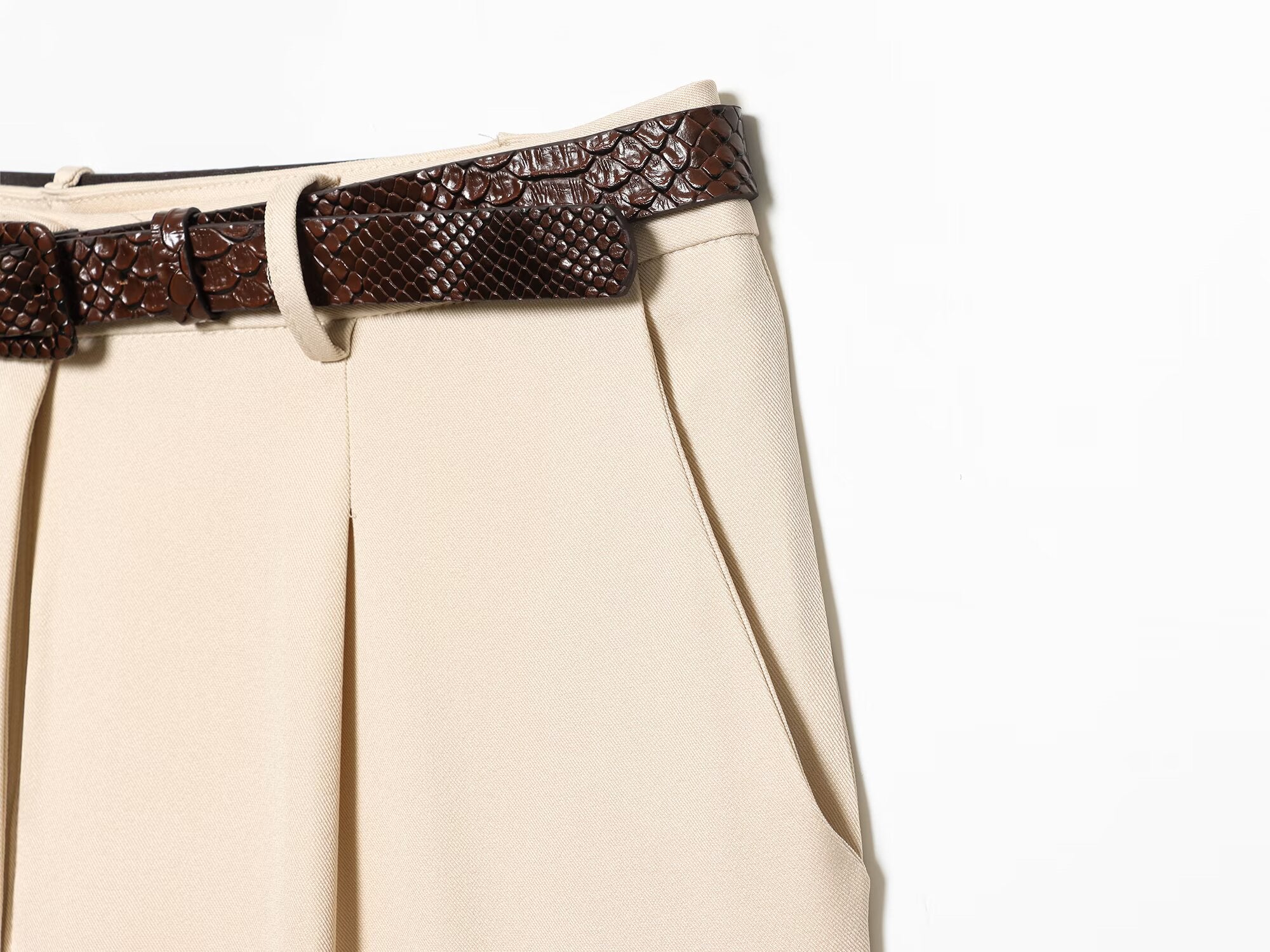 Women's With Belt casual Long style shorts