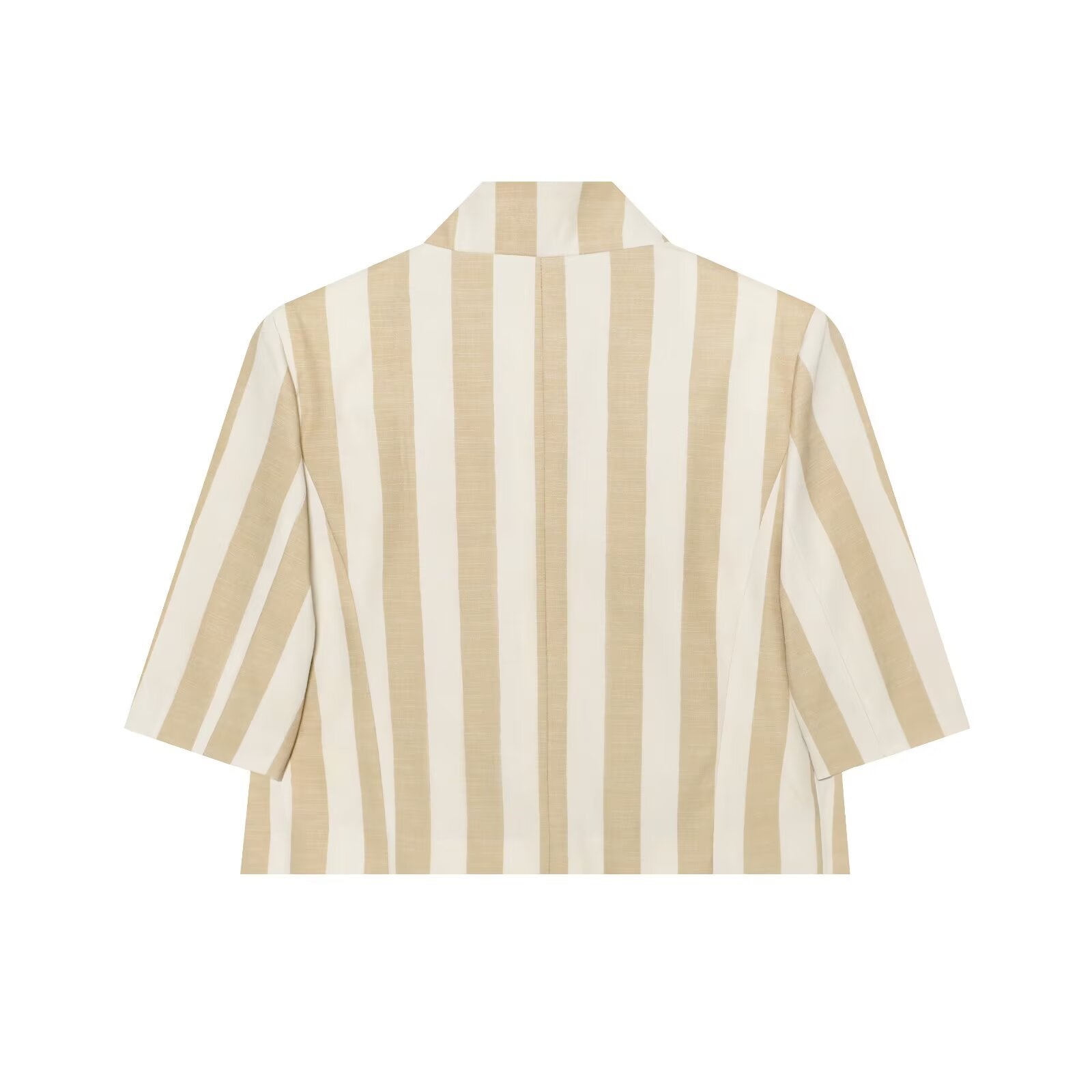 Women's slim short sleeved striped Blazer Coat