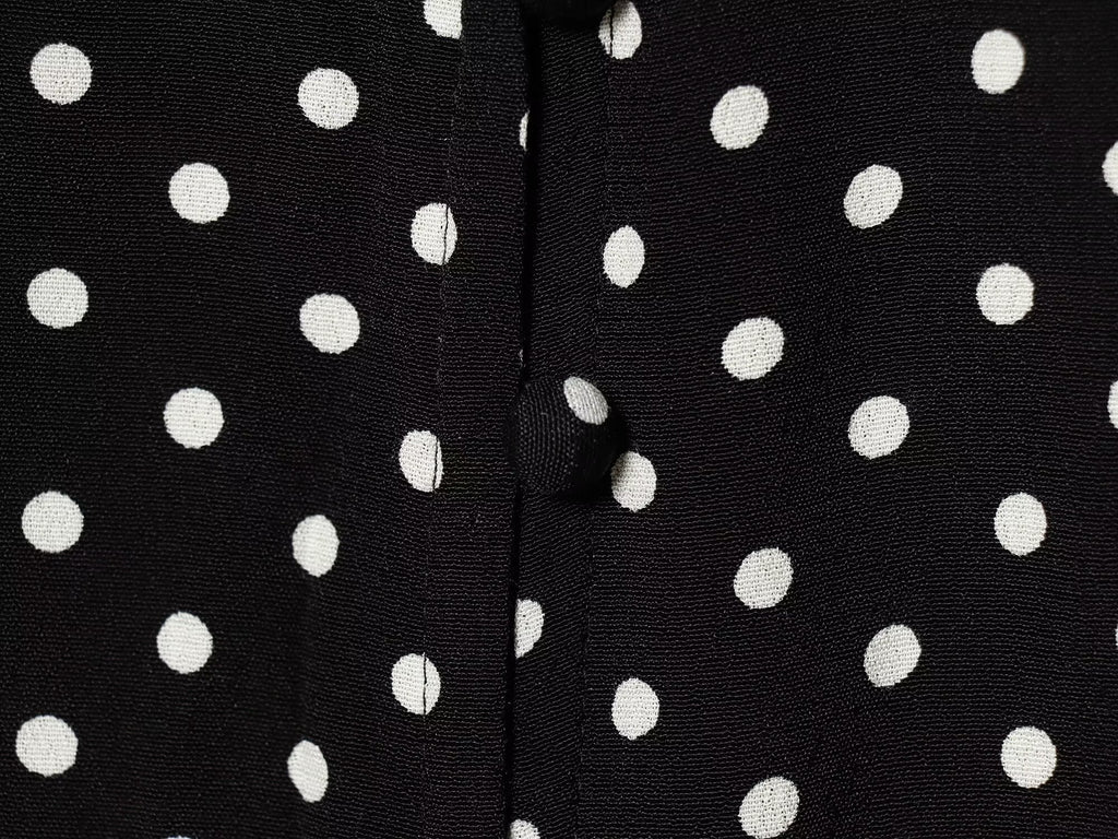 Women's long sleeved polka dot MIDI dress