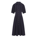 Women's Lapel bubble sleeve MIDI dress