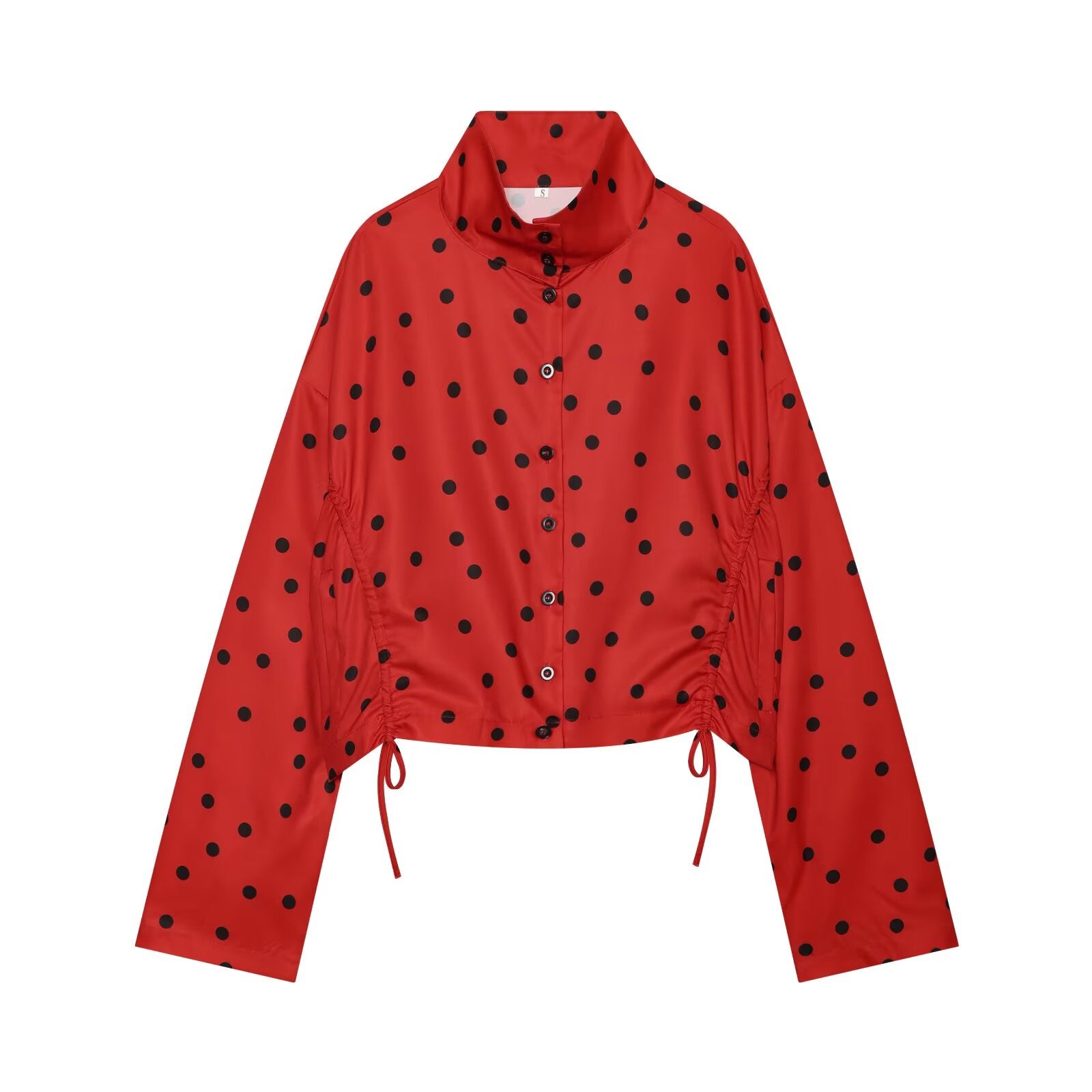 suit Women's 2 pieces lace up decorative polka dot Coat+shorts