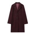 Women's New Fashion with Shoulder Pads Long Style Soft Texture Woolen Coat