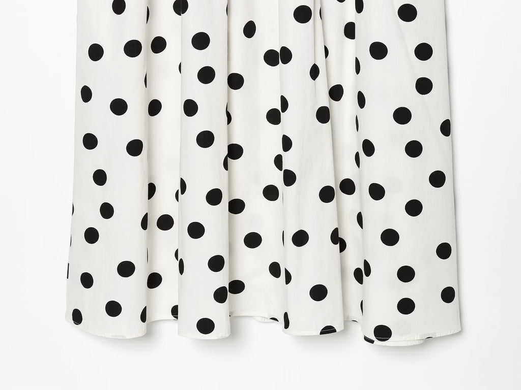 Women's polka dot suspender MIDI dress