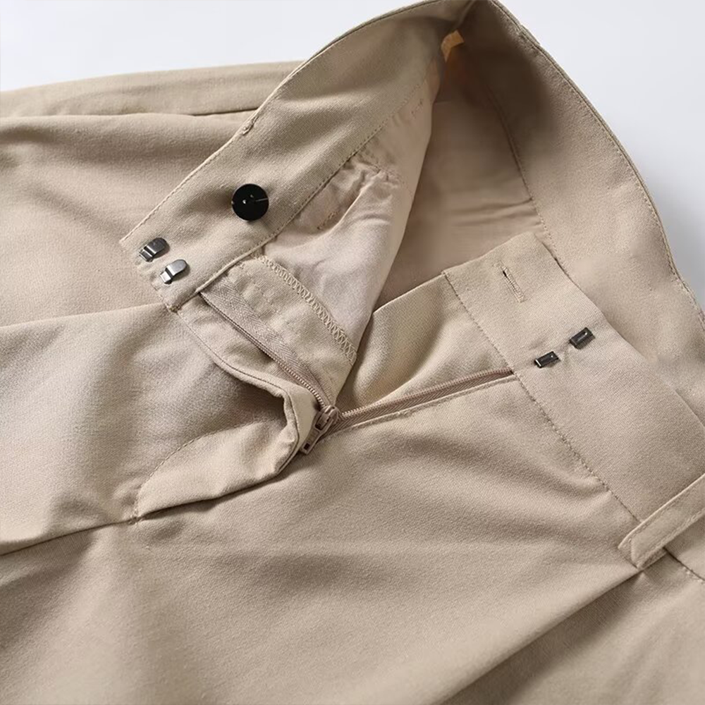 suit Women's 2 pieces Buckle design casual linen blended vest+Pants