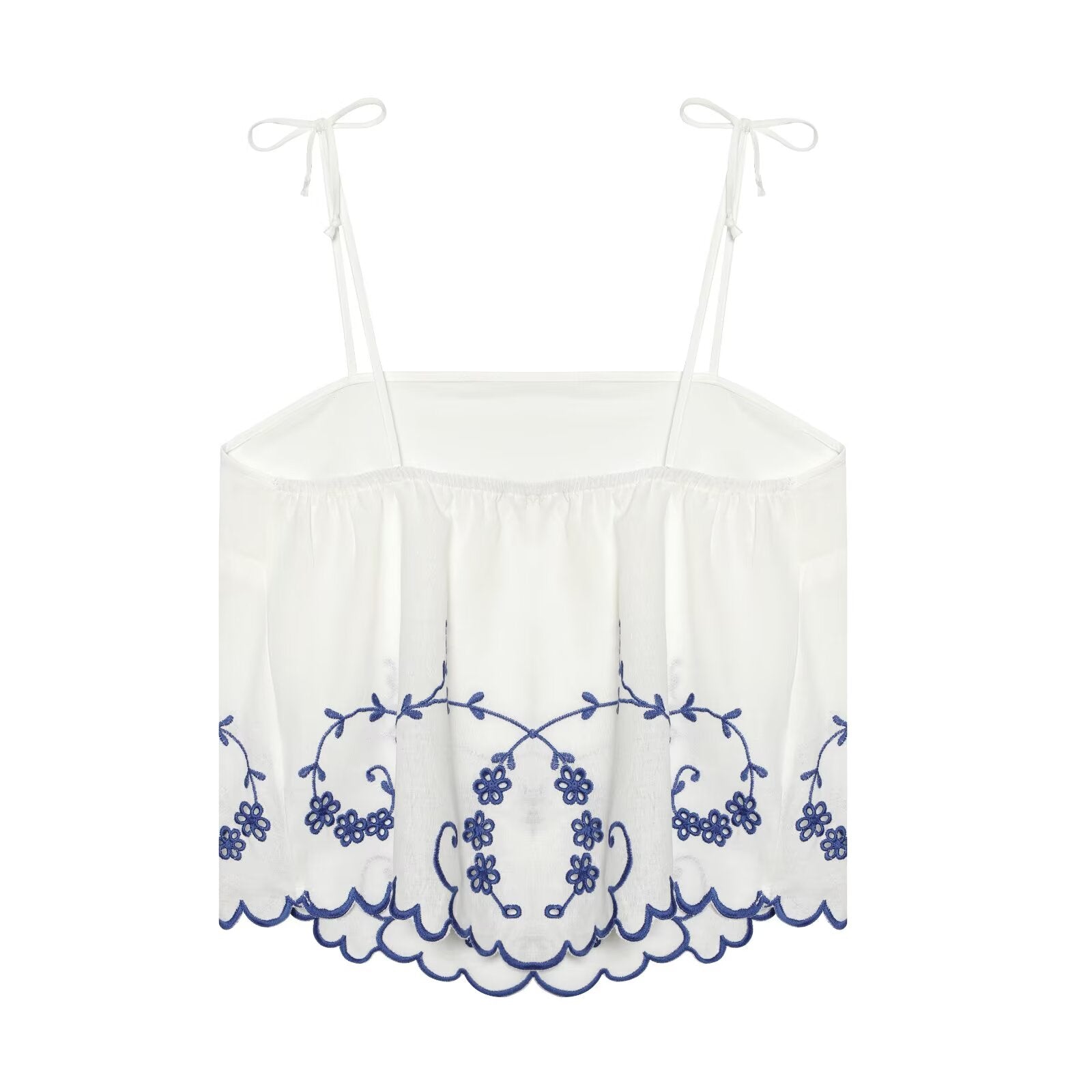 suit Women's 2 pieces linen blend embroidered top+Shorts