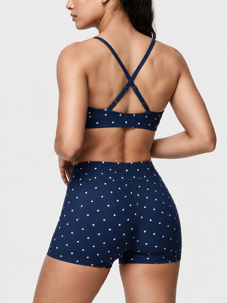 Women's new running pants cropped trousers hanging neck sports bra yoga suit.