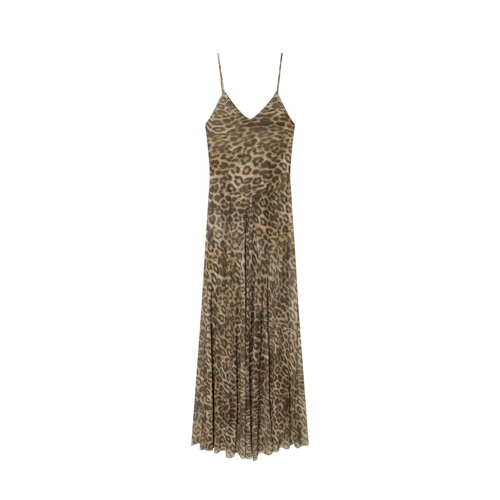 Women's animal print tulle suspender dress