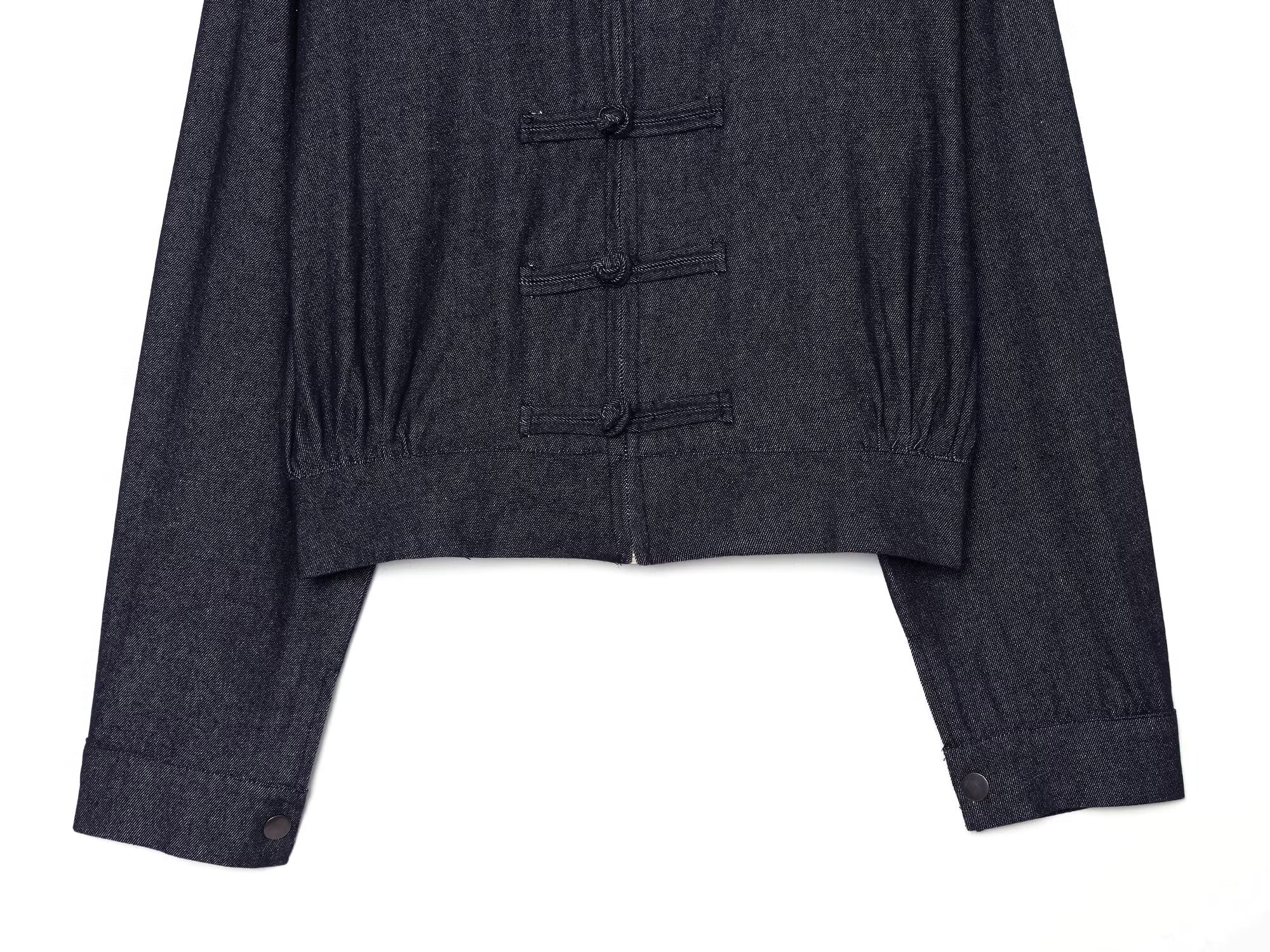 Women's rope knot decorative denim jacket