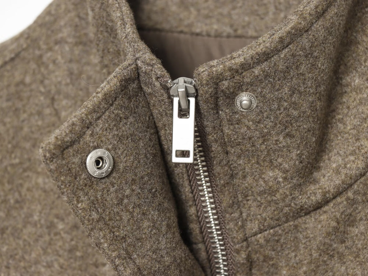 Women's soft textured stand collar pleated Coat