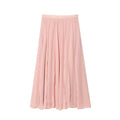 Women's chic fashion line decoration semi transparent MIDI skirt