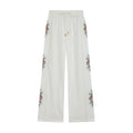 Women's side printed casual straight pants