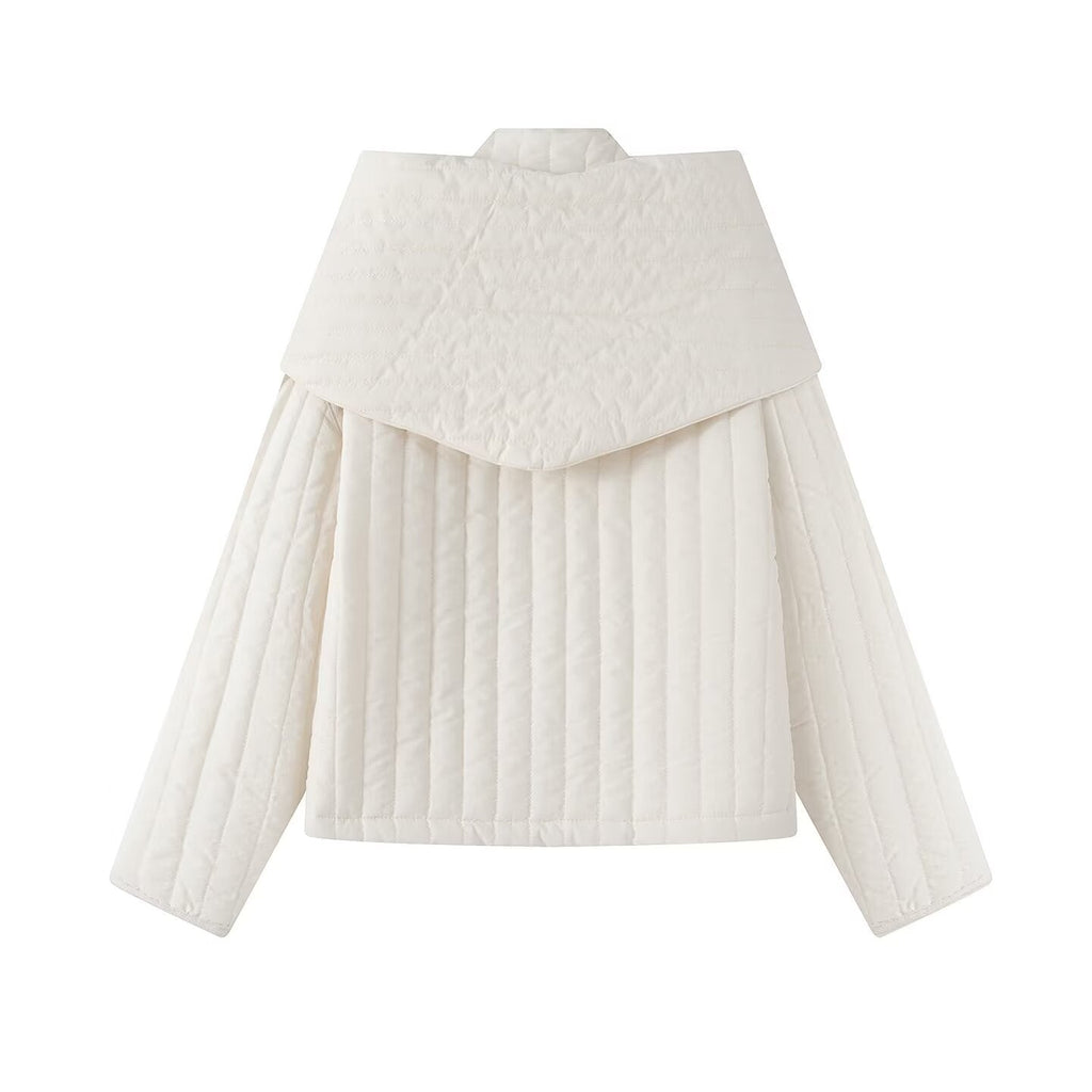Women's winter New detachable scarf design stand collar cotton Coat