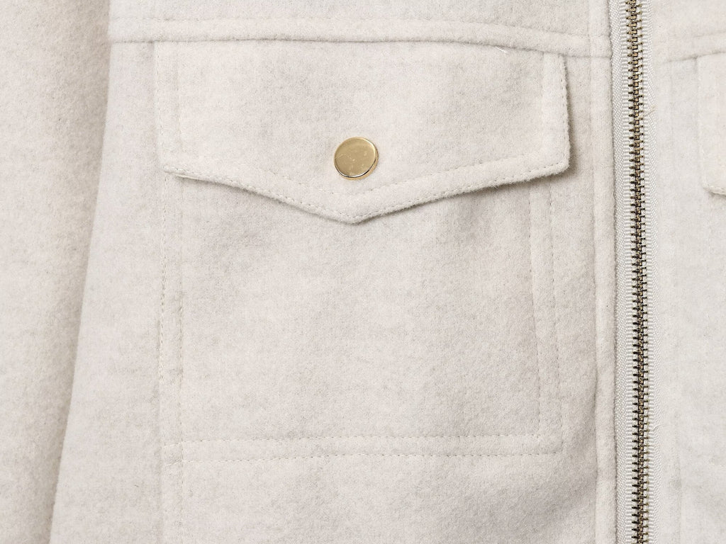 Women's new fashion long sleeved soft textured zipper jacket Coat