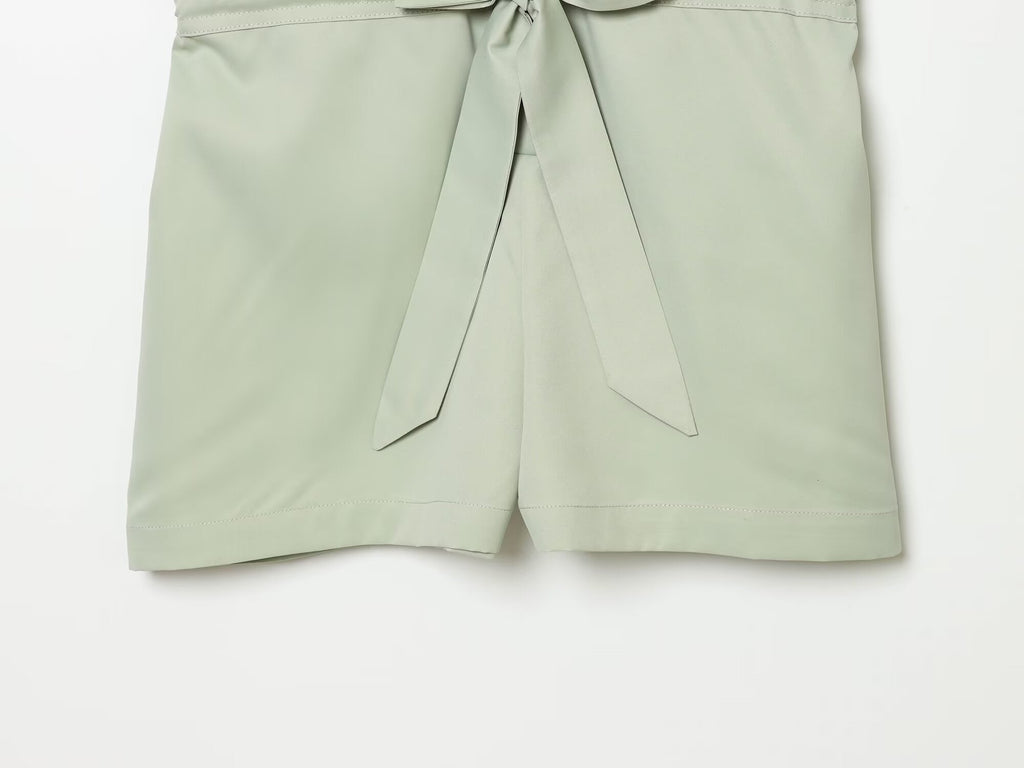 Women's With Belt shirt style jumpsuit