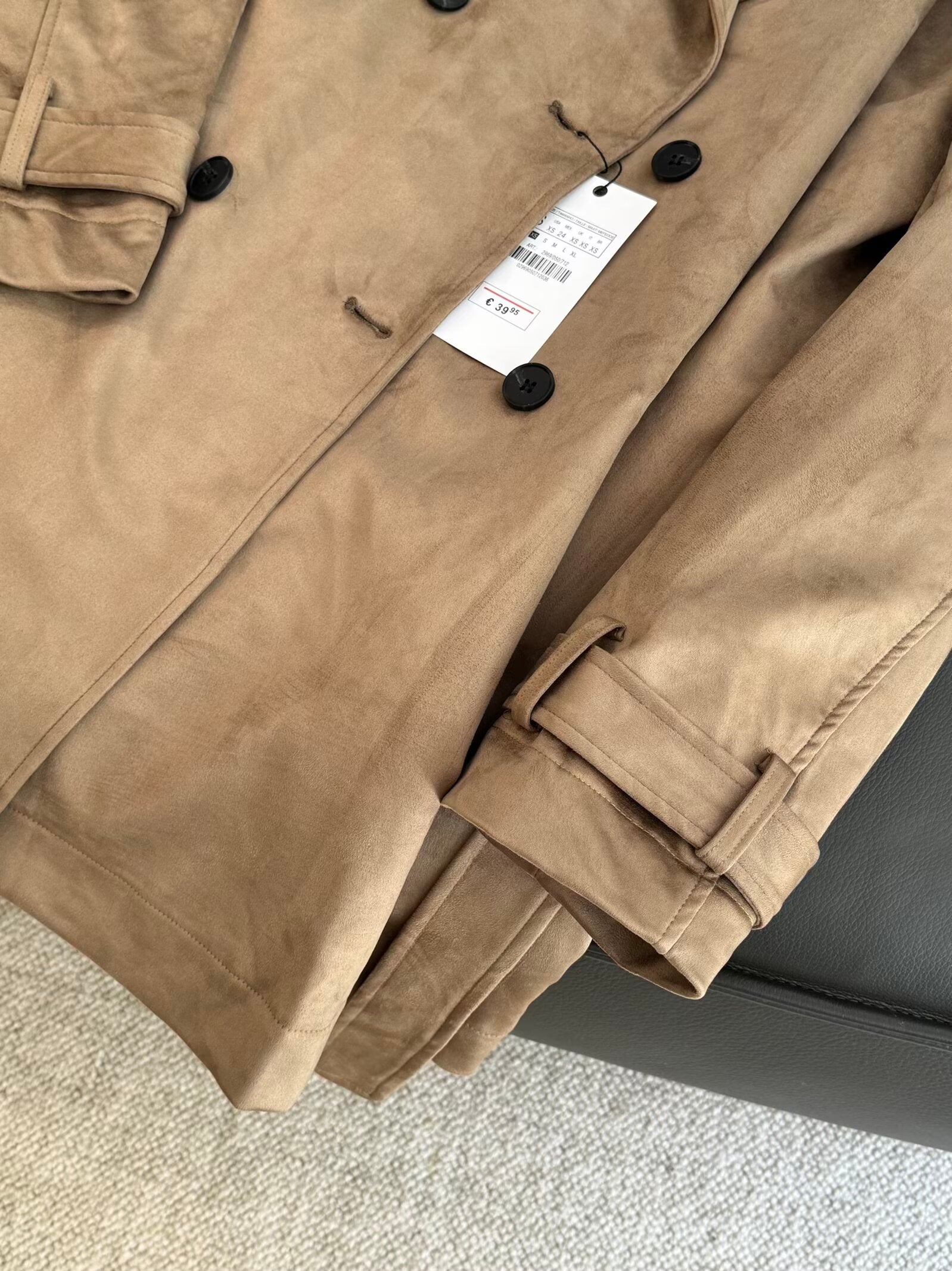 Women's new fashion Anti suede effect long style windbreaker Coat