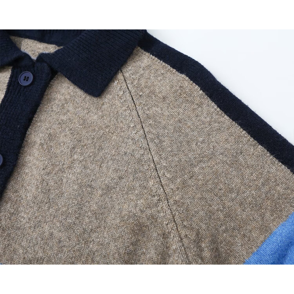 Women's striped knitted polo shirt Coat