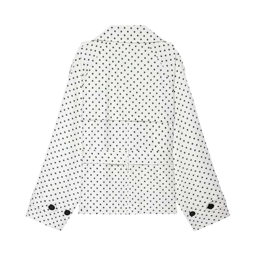 Women's with Belt polka dot windbreaker Coat