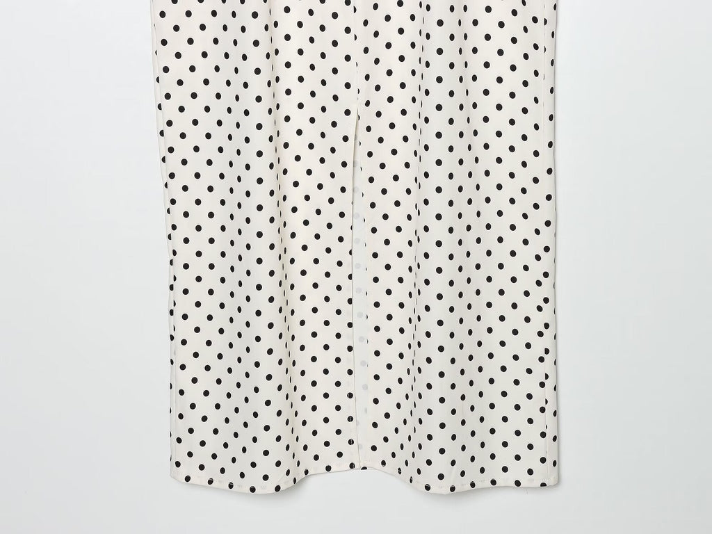 Women's tight corset style polka dot MIDI dress