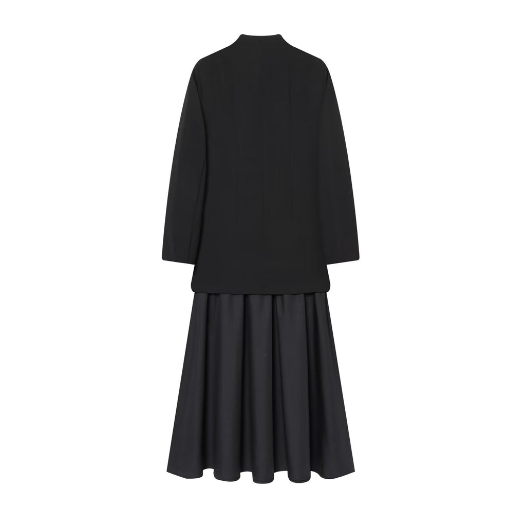 Women's new fashion splicing Suit style MIDI dress