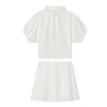 suit Women's 2 pieces pleated decorative knitted top+Skirts