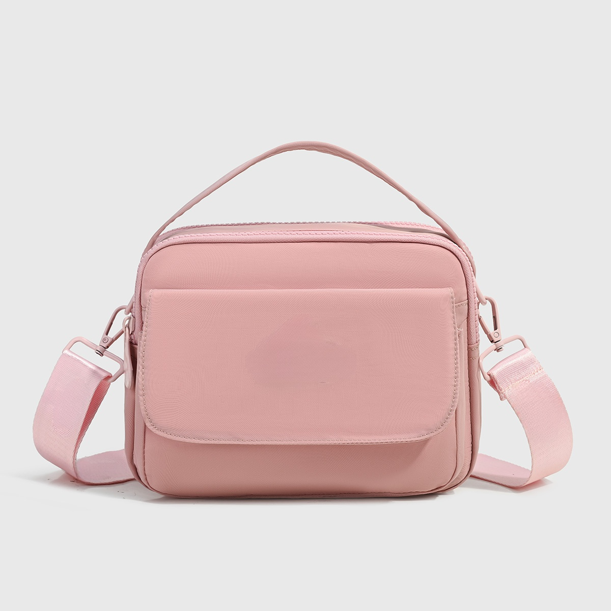 Women's new fashion Joker double zipper design messenger bag
