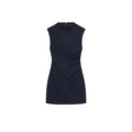 Women's with shoulder pads sleeveless pleated mini dress