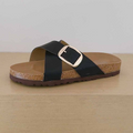 2026 women's new cork sole cross design slippers have a shoe box