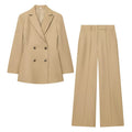 suit Women's 2 pieces slim double breasted Blazer Coat +Pants