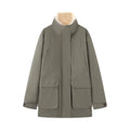 Women's thickened warm spliced lambswool Parkas Coat