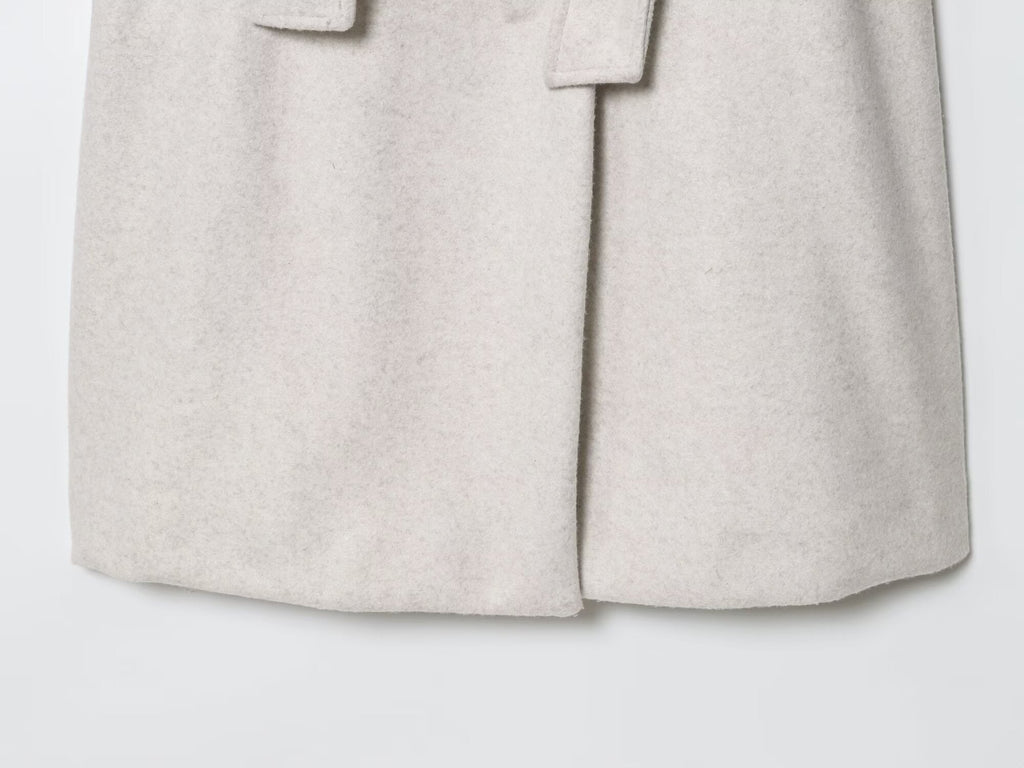 Women's with Belt loose soft texture hooded coat