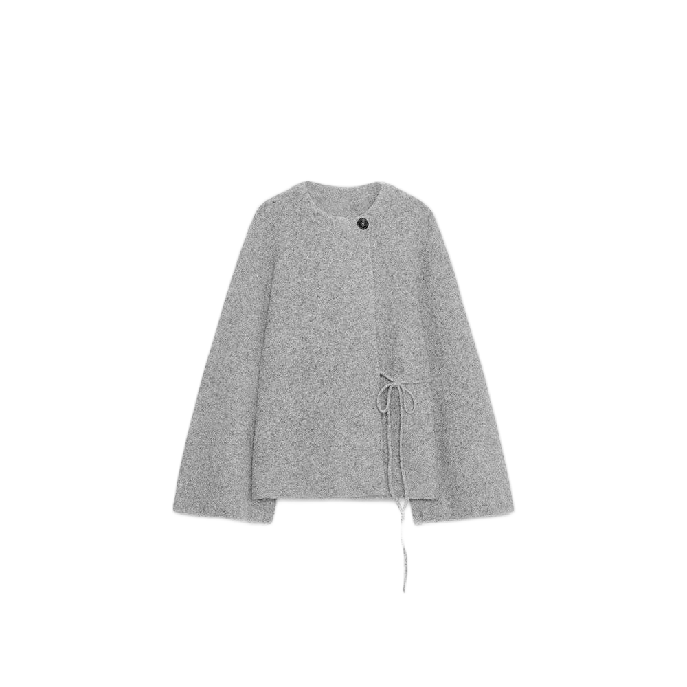 Women's Split sleeve design knitted lace up Coat