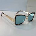 Women's new sunglasses gradient metal temple sunglasses