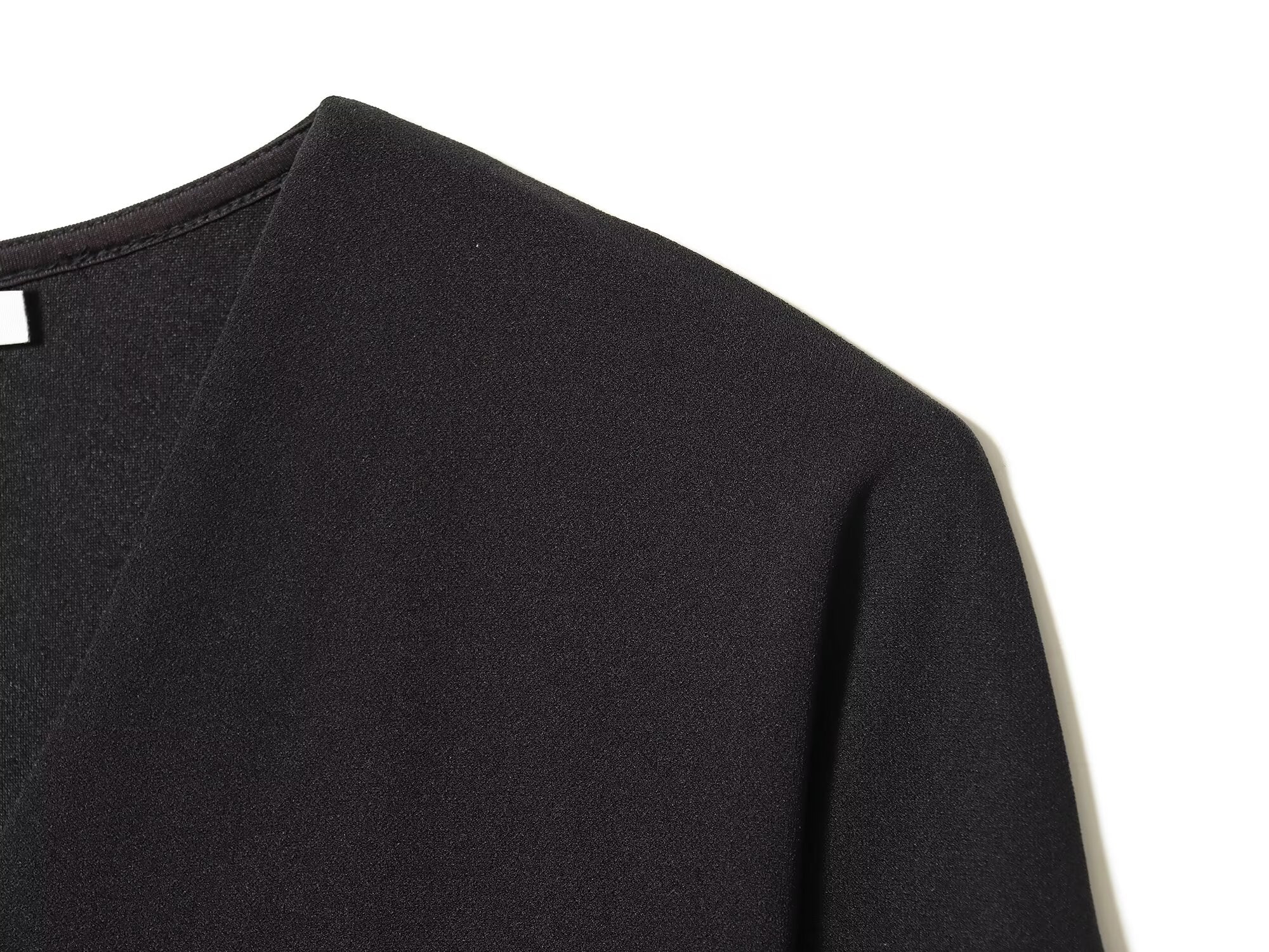 Women's New Black V-neck Button-up Top