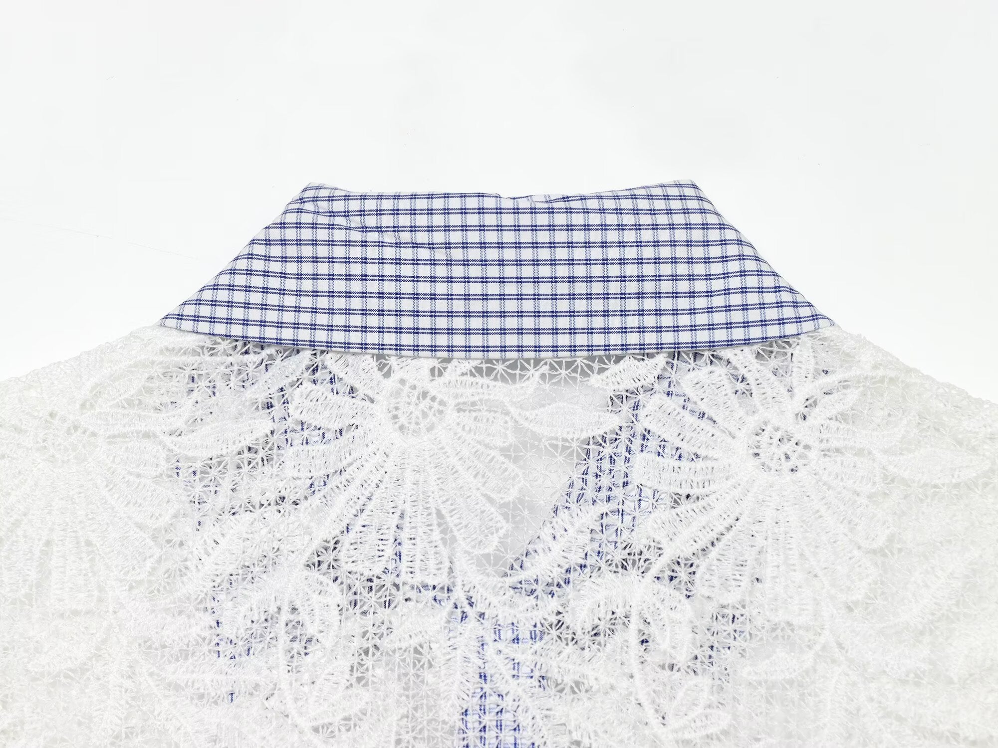 Women's casual plaid patchwork shirt