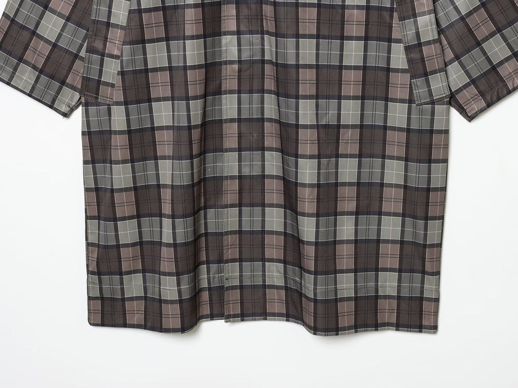 Women's loose standing collar plaid Windbreaker coat