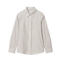 Women's Casual Lapel Striped Poplin Shirt