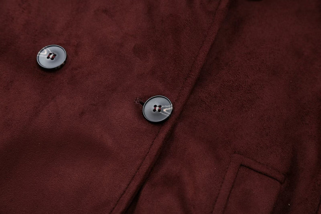 Women's with belt suede texture effect jacket Coat